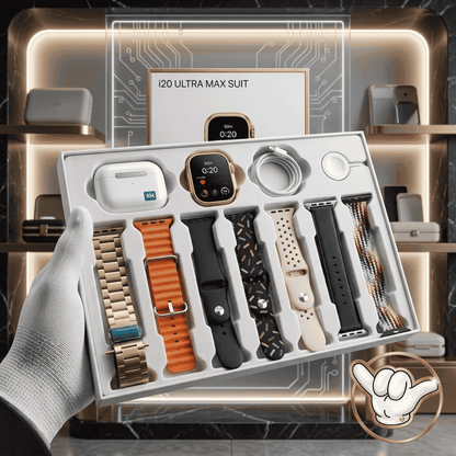 i20 Ultra 3 Max Smart Watch | 10in1 + Free Earbuds + 7 Straps | MoodOn.pk