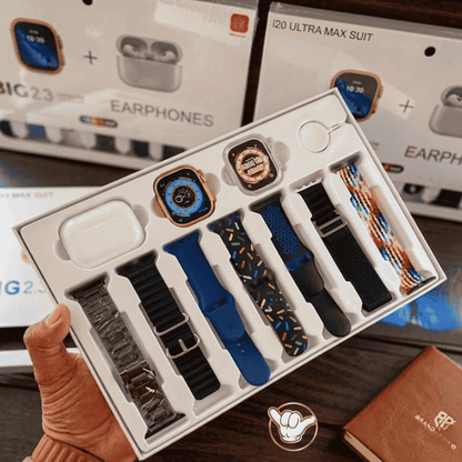i20 Ultra 3 Max Smart Watch | 10in1 + Free Earbuds + 7 Straps | MoodOn.pk