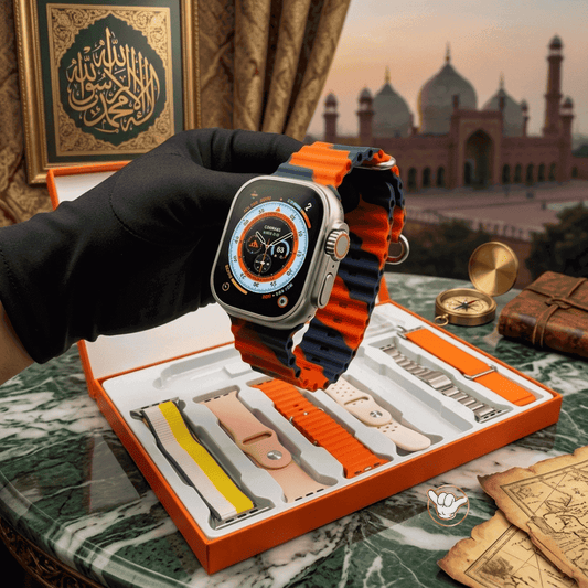 Ultra 7-in-1 Smart Watch | 2.01" HD + 7 Straps + Fitness | MoodOn.pk