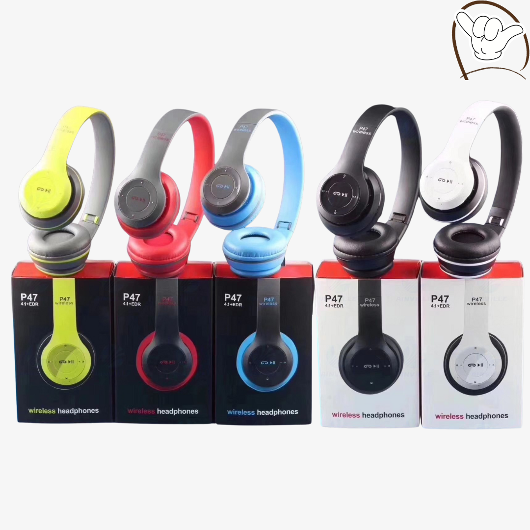 P47 Wireless Headphones with Mic, SD Card Slot & Deep Bass | Best Headphones & Earbuds in Pakistan