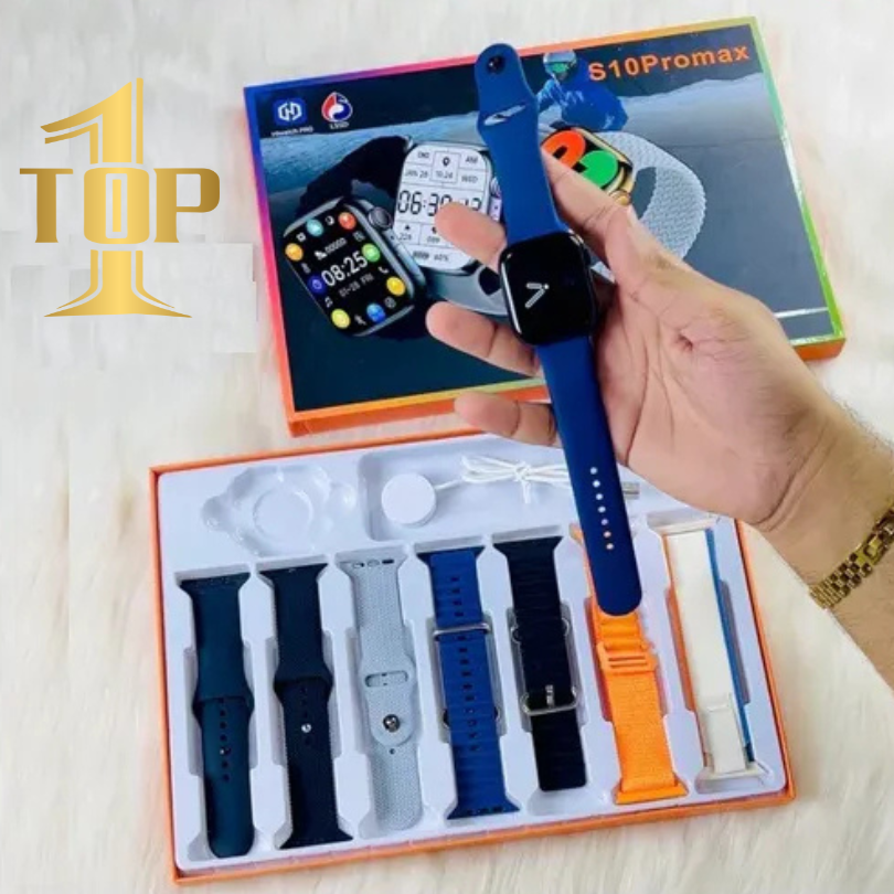 S10 Pro Max 7-in-1 Smart Watch – Series 9 & 10 | 7 Straps, Bluetooth Calling, HD Display, Fitness Tracker